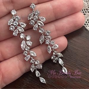 Long Crystal Drop Earrings